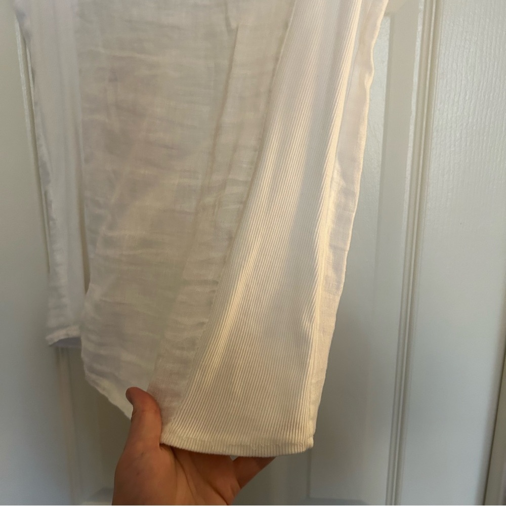 Lungo L'Arno NWT White Beaded 100% Linen Tank Blouse Made In Italy Size Small - Picture 4 of 13